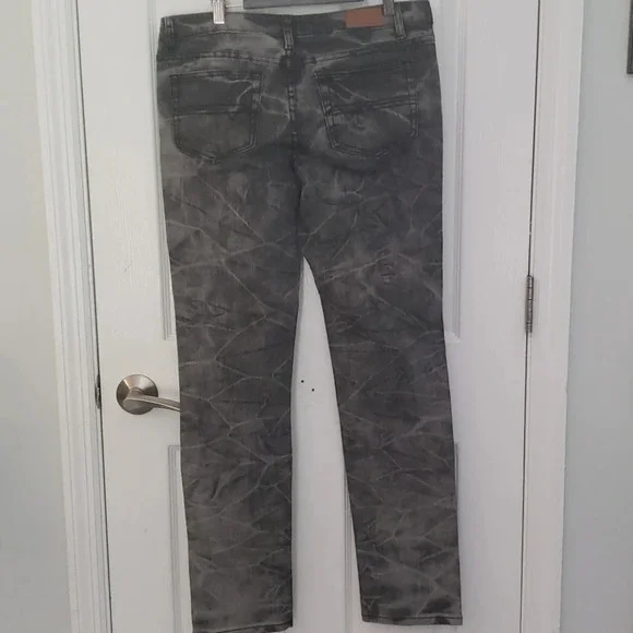 Do Denim Distressed Charcoal Grey Acid Wash Jeans - Picture 8 of 16